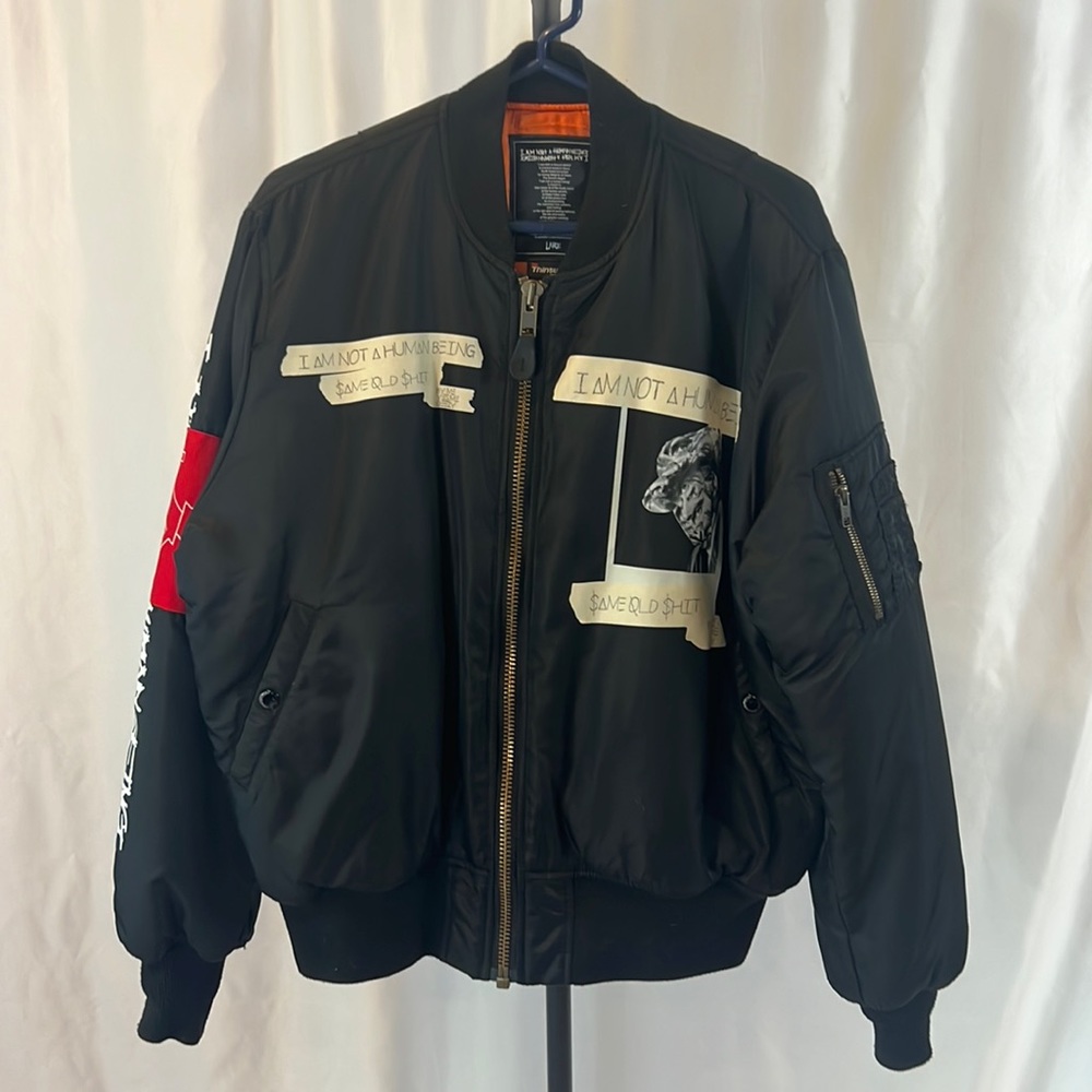 Korean designer padded bomber jacket size large